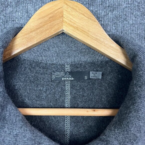 Prana Women's Gray Sephra Full Zip Wool Shawl Collar Jacket‎ Sz Small - Picture 7 of 8